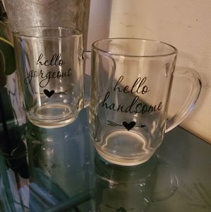 Set of couple's glass mugs